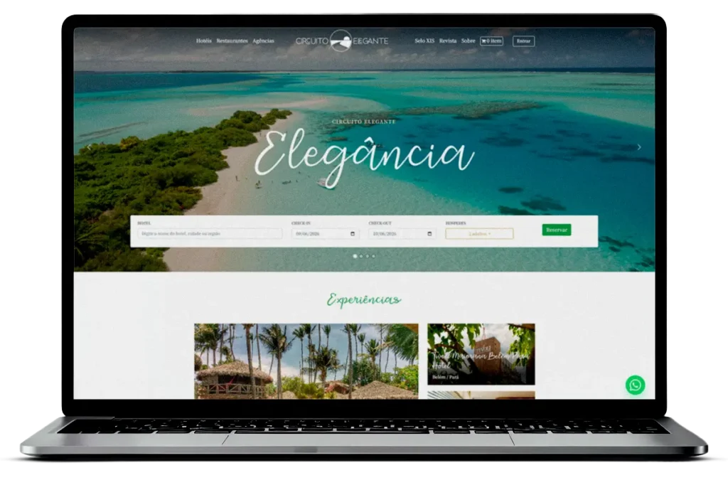 Notebook com o Site Circuito Elegante